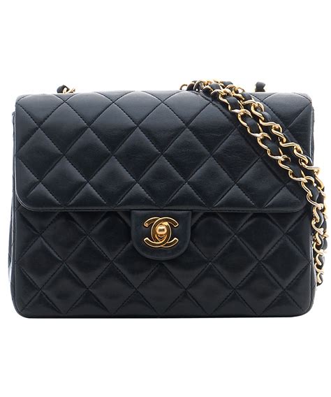 chanel quilted black handbag